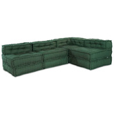 Modularna jednostka sofy 4 pcs zielony tkanina