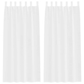 Firany Voile z zasłonami 2 pcs Biały 245 x 140 cm Poliester