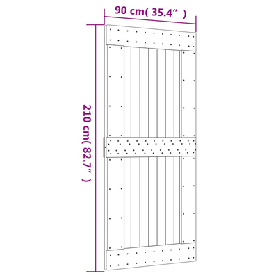 Drzwi przesuwne Naturalny i czarny 90 x 210 cm