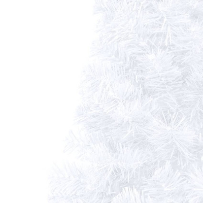 Choinka z lampkami i bombkami, połówka, biała, 150 cm vidaXL