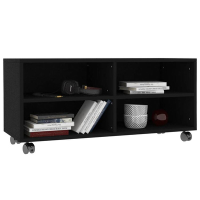 vidaXL Szafka pod TV, czarna, 90x35x35 cm, materiał drewnopochodny