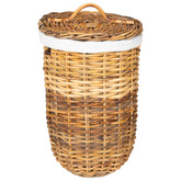 Kosz na pranie z pokrywą 2 pcs Naturalny Brąz Rattan Kubu