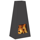 Kominek Czarny 50 x 35 x 100 cm Stal