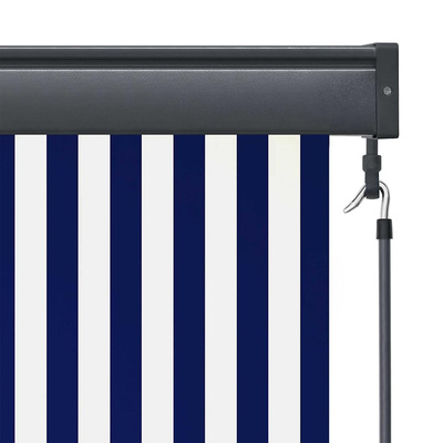 Roleta Niebieski i biały 180 x 250 cm Materiał i Aluminium