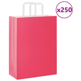 Torby papierowe 250 szt. z uchwytami Różowe 26x12x35 cm