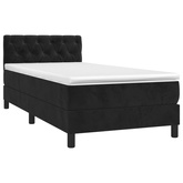 vidaXL Łóżko kontynentalne z materacem, czarne, aksamit 80x200 cm model standard