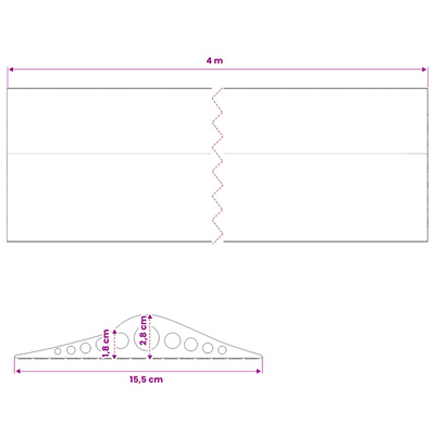 Uszczelka podłogowa do garażu Czarny 155 x 28 mm 4 m Guma EPDM