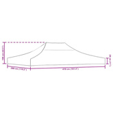Dach do namiotu imprezowego, 4 x 3 m, antracytowy, 270 g/m?