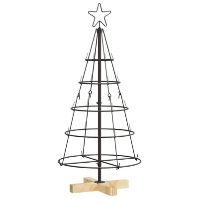 Choinka Stożkowa Świąteczna z podstawą Czarny 90 cm Stal