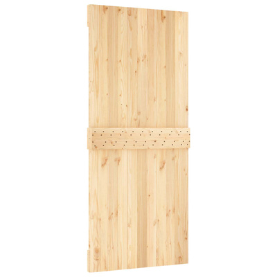 Drzwi przesuwne 90 x 210 cm Lite Drewno Sosnowe (Nieobrobione)