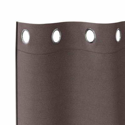 Firany blackout z kółkami 2 pcs Ciemny brąz 225 x 140 cm