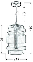 Lampa wisząca sufitowa szklana zielona 60W E27 Decorado Candellux 31-36650-Z