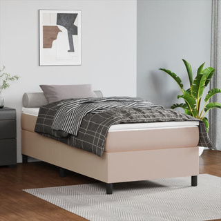 vidaXL Łóżko kontynentalne z materacem, cappuccino, ekoskóra 90x190 cm wariant 4