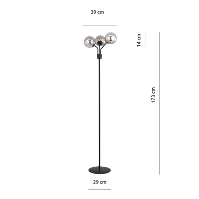 Lampa stojąca NOVA LP3 BLACK/GRAFIT