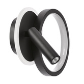 MONET lampa kinkiet koło czarny 18W LED 3000K klosz biały  22-35660