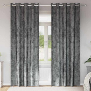 Zasłony z weluru z zasłonami 2 pcs Szary 225 x 140 cm Aksamit