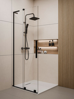 KABINA WALK-IN PRZESUWNA 90 CM, TRANSP 8 MM, CZARNY