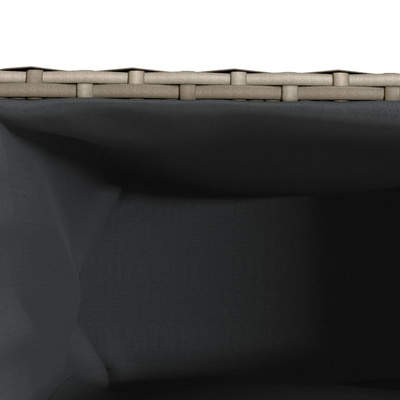 Donica ogrodowa z 3 wkładami, szara, 105x30x32 cm, rattan PE