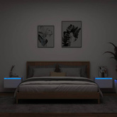 Wiszące szafki nocne z LED, 2 szt., białe vidaXL