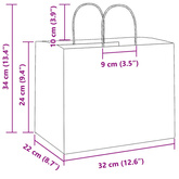 Torby papierowe 250 szt. z uchwytami żółte 32x22x24 cm