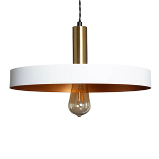 Lampa Wisząca z metalu ?40cm E27 Biała Abruzzo Dario