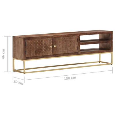 vidaXL Szafka pod TV, 138x30x46 cm, lite drewno mango