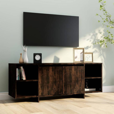 vidaXL Szafka pod TV, przydymiony dąb, 130x35x50 cm, płyta wiórowa