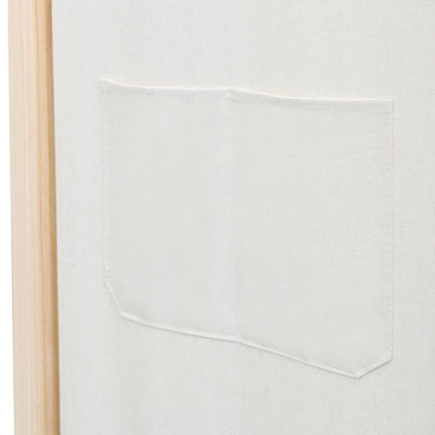 Parawan 6-panelowy, kremowy, 240 x 170 x 4 cm, tkanina