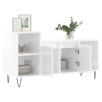 vidaXL Szafka pod TV, wysoki połysk, biała, 100x35x55 cm model standard