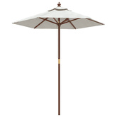 Parasol ogrodowy na drewnianym słupku, piaskowy, 196x231 cm