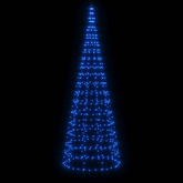 vidaXL Choinka z lampek, na maszt, 550 niebieskich LED, 300 cm