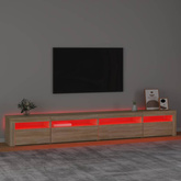 vidaXL Szafka pod TV z oświetleniem LED, dąb sonoma, 270x35x40 cm
