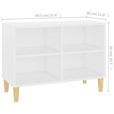 vidaXL Szafka pod TV z drewnianymi nóżkami, biała, 69,5x30x50 cm