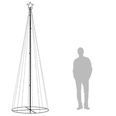 vidaXL Choinka stożkowa, 310 ciepłych białych LED, 100x300 cm