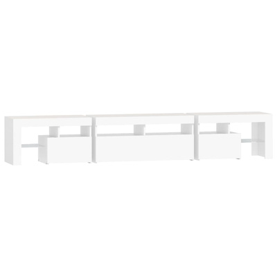 vidaXL Szafka pod TV z oświetleniem LED, biała, 230x36,5x40 cm