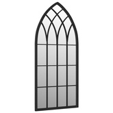 Lustro ogrodowe, czarne, 100x45 cm, żelazne vidaXL