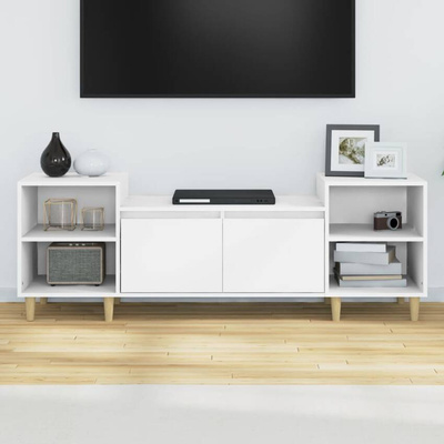 vidaXL Szafka pod TV, biała, 80x36x50 cm, materiał drewnopochodny