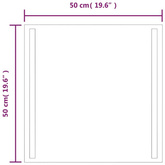 vidaXL Lustro łazienkowe z LED, 50x50 cm