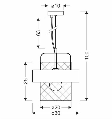 Lampa wisząca czarna/srebrna metalowy koszyk 40W E27 Fiba 31-78506