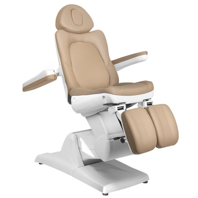 Fotel kosmetyczny elektr. Azzurro 870S pedi 3 siln. cappuccino 109085
