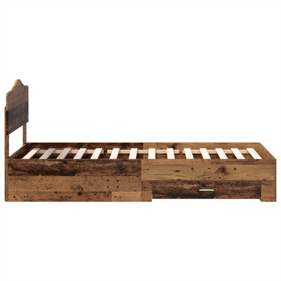 Ramka łóżka Stare drewno 100 x 200 cm Drewno inżynieryjne