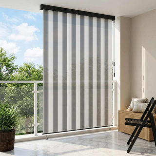 Roleta Antracytowy i biały 120 x 250 cm Materiał i Aluminium