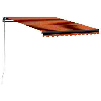 Ręcznie zwijana markiza z LED, 300x250 cm, pomarańczowo-brązowa