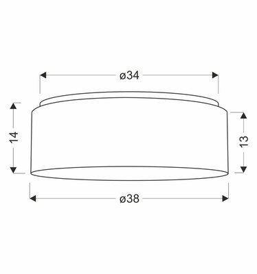 KIDDY lampa sufitowa 38 cm biały 2x40W E27 abażur paski beżowe