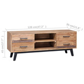 vidaXL Szafka pod TV, 120 x 30 x 45 cm, lite drewno tekowe