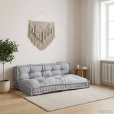 Poduszka do sofy paletowej 2 pcs Szary 120 x 80 x 38 cm tkanina