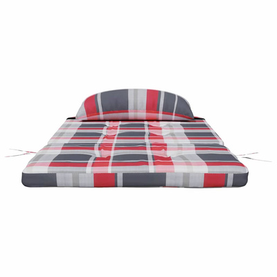 Poduszki na krzesła 2 pcs Czerwony w kratkę 58 x 77 x 4,5 cm