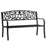 Ławka Ogrodowa Taras Ogród Park Metalowa Oparcie WELCOME Czarna 127 cm