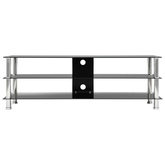vidaXL Szafka pod TV, czarna, 120x40x40 cm, hartowane szkło
