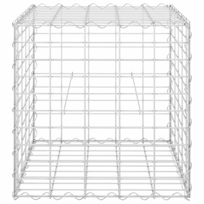 Podwyższona donica gabionowa kostka, drut stalowy, 50x50x50 cm